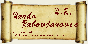 Marko Rabovjanović vizit kartica